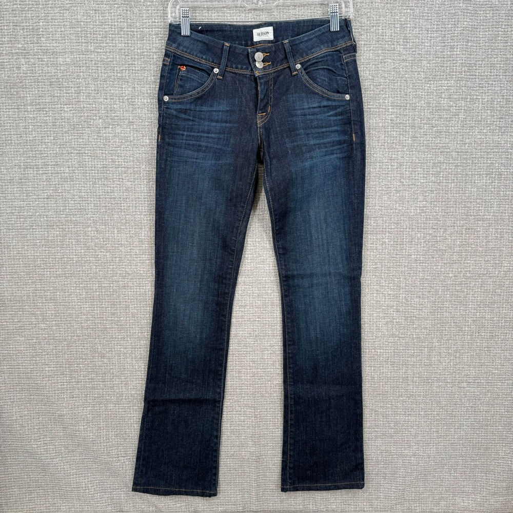 Hudson Beth Baby Boot Jeans Women 26 Dark Wash Stretch Flap Pocket Boho Y2K